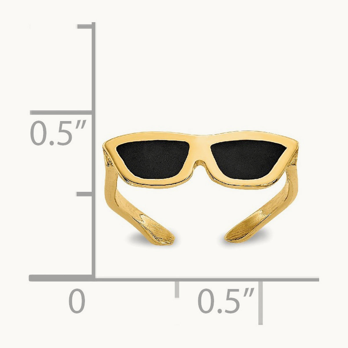 Enameled Sunglasses Toe Ring, 14K