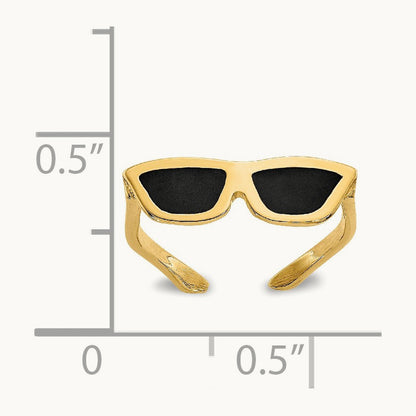 Enameled Sunglasses Toe Ring, 14K