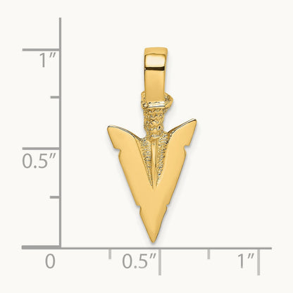 3-D Arrowhead Charm — 14K Yellow Gold