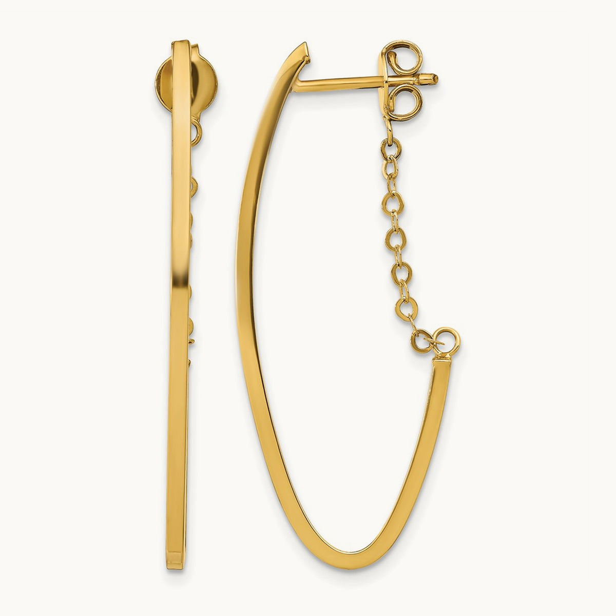 Polished Hoop Earrings, 14K — Leslie's