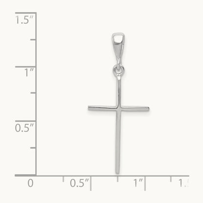 Cross Pendant, 14K White Gold
