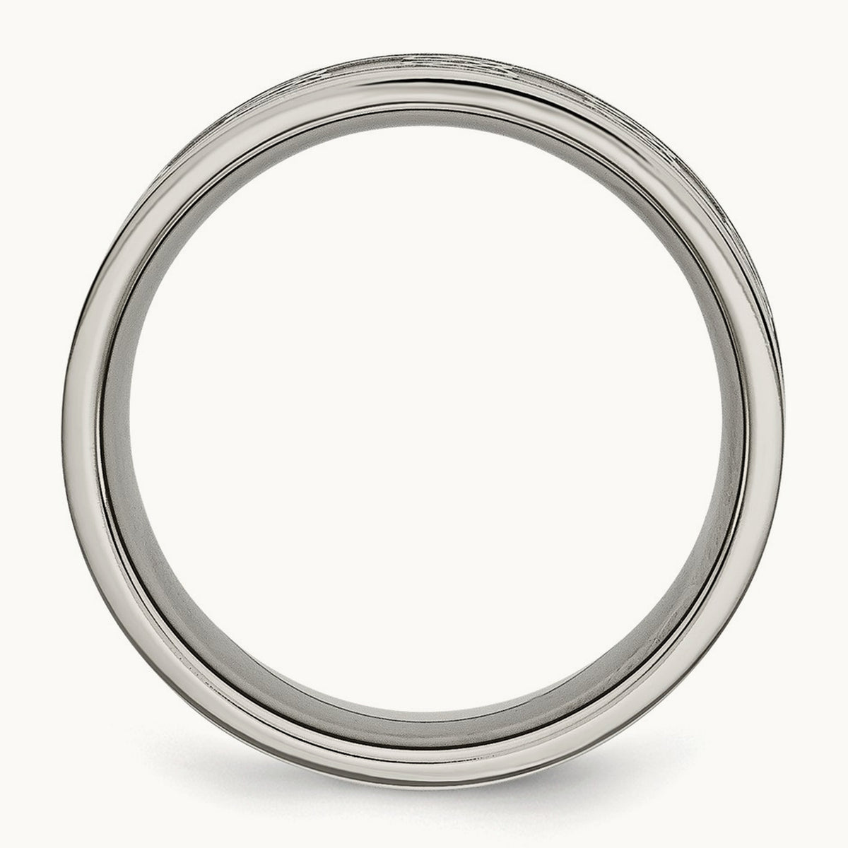 Titanium Brushed Center 8mm Scroll Design Band