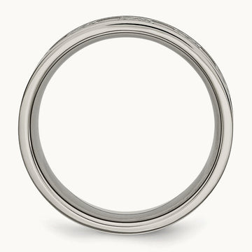 Titanium Brushed Center 8mm Scroll Design Band