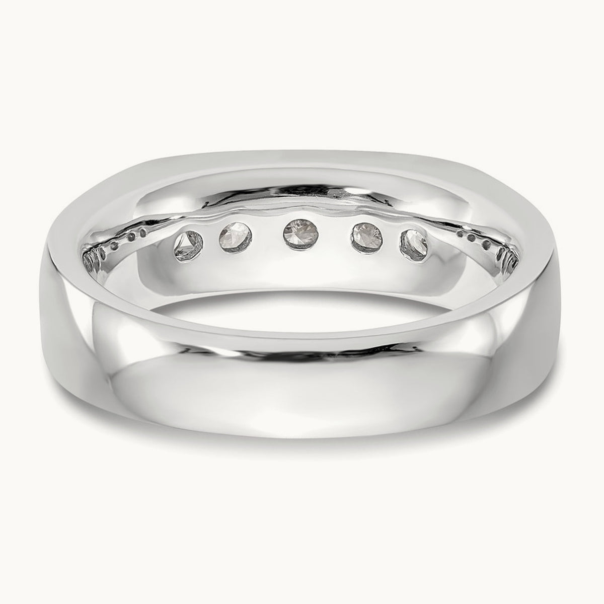 5-Stone Diamond Channel Band, 14K White Gold