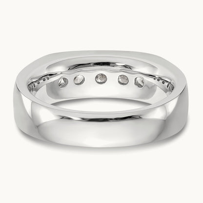 5-Stone Diamond Channel Band, 14K White Gold