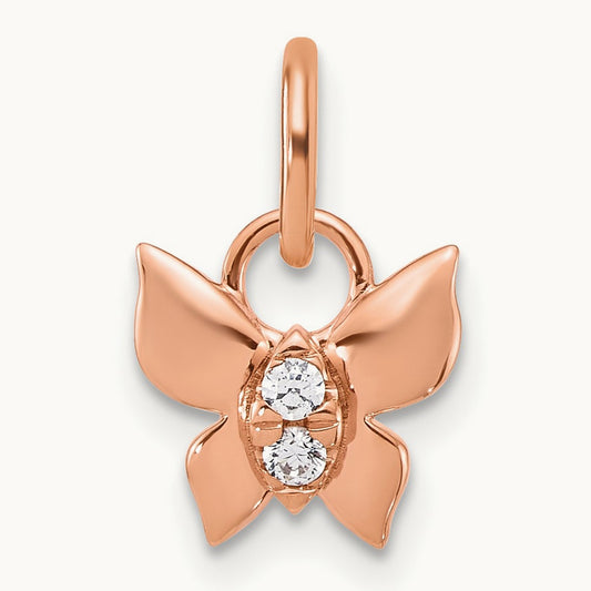 Polished Diamond Butterfly Charm — photo set