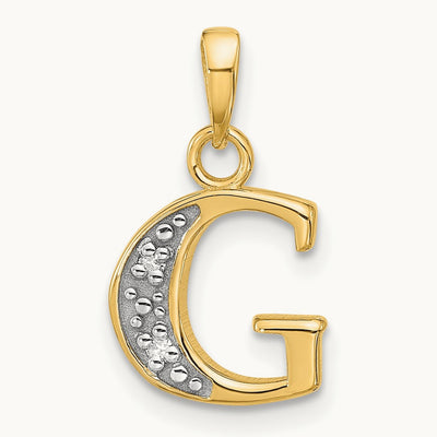 Diamond Letter G Initial Pendant, 14K with Rhodium