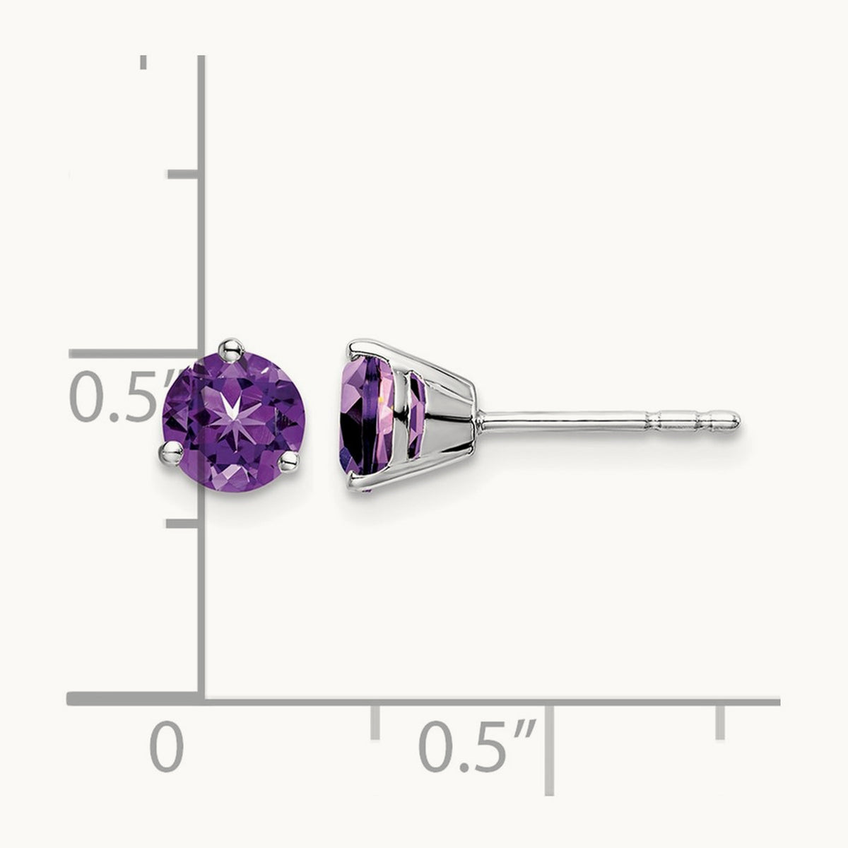 Round Amethyst Earrings — 5.4mm