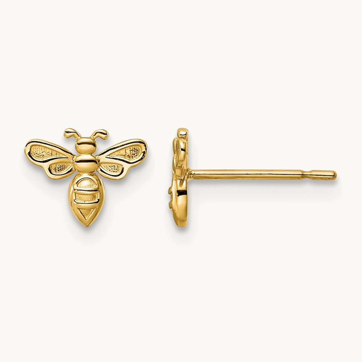 Bumble Bee Post Earrings, 14K
