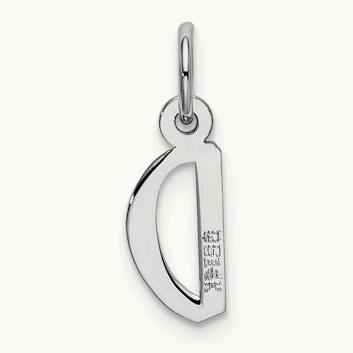 Small Slanted Block Initial Charm — 14K White Gold, D