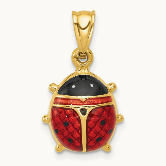 Enameled Ladybug Charm — photo set