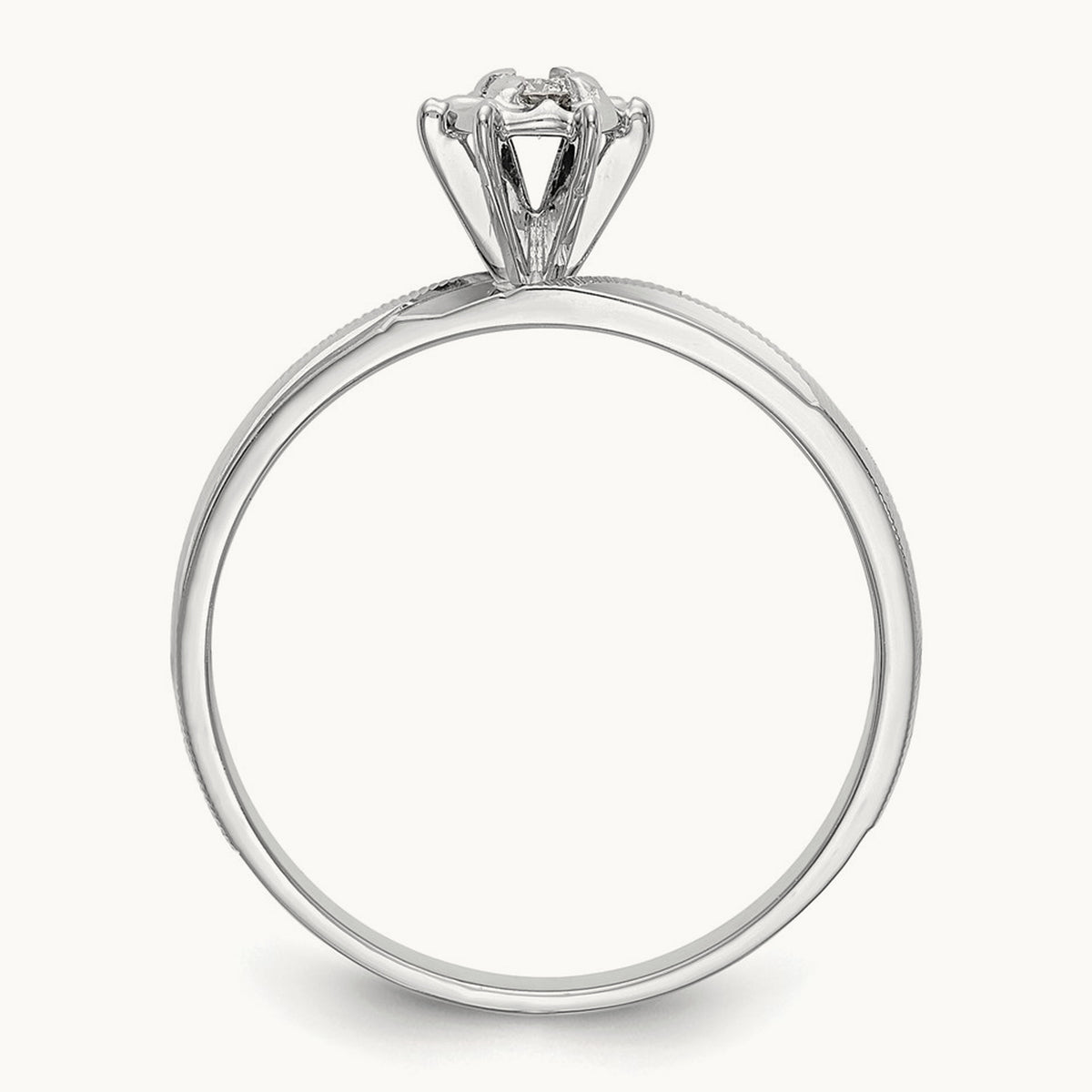 AA Quality Trio Complete Engagement Ring, 14K White Gold