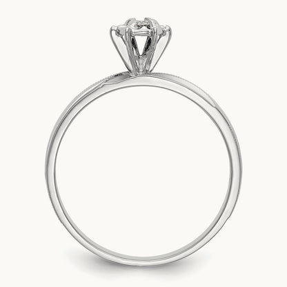 AA Quality Trio Complete Engagement Ring, 14K White Gold