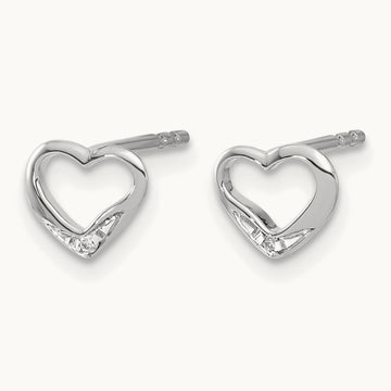 Diamond Heart Post Earrings — photo set