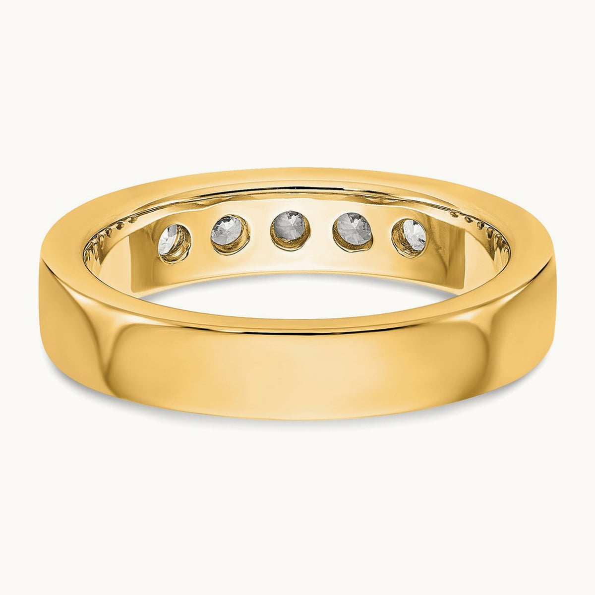 Setting: 5- Stone Closed Channel Band Mounting, 3.1mm — 14K Yellow Gold