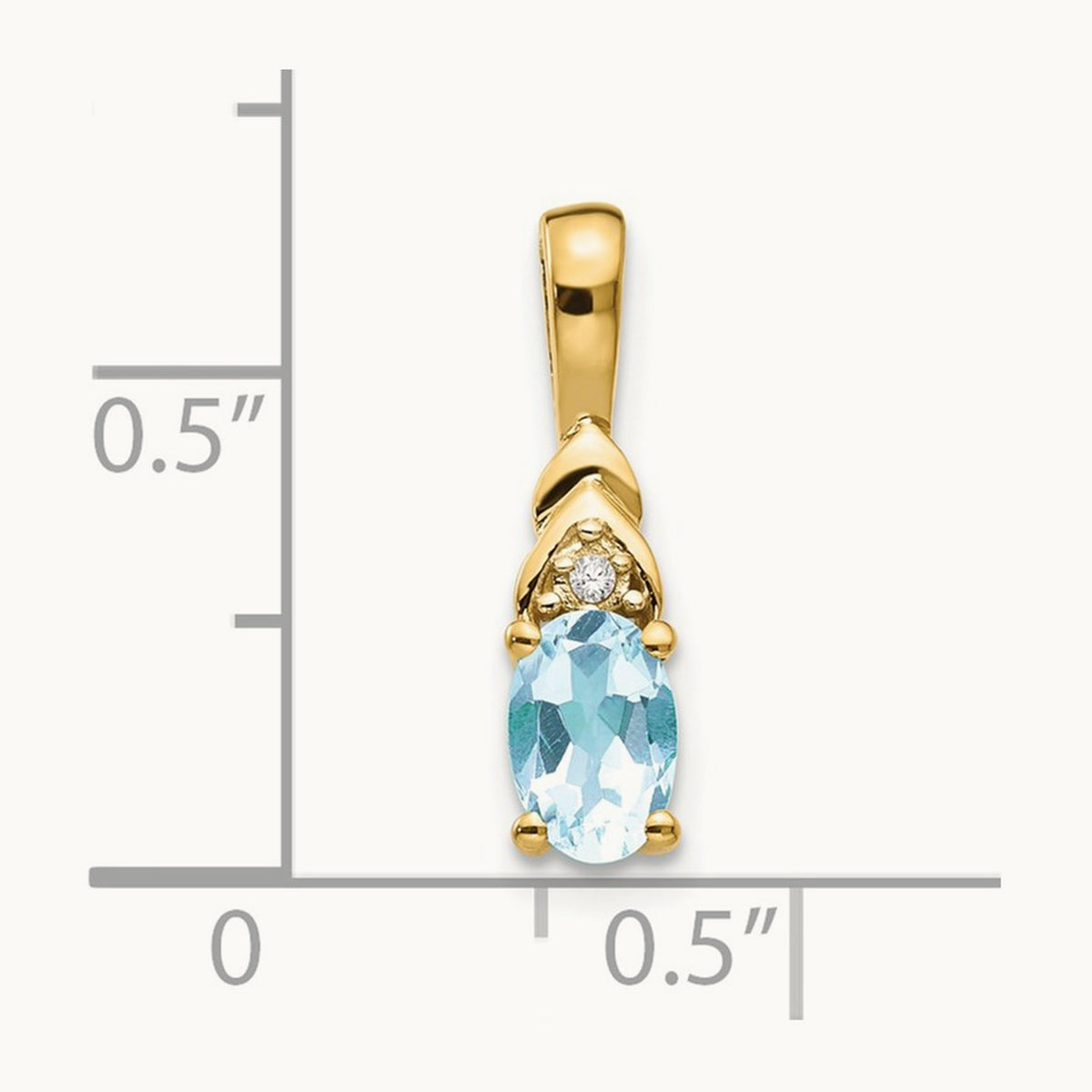 Aquamarine and Diamond Pendant — 14K Yellow Gold