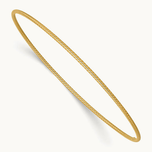 Textured Slip-on Bangle Bracelet — 14K Yellow Gold