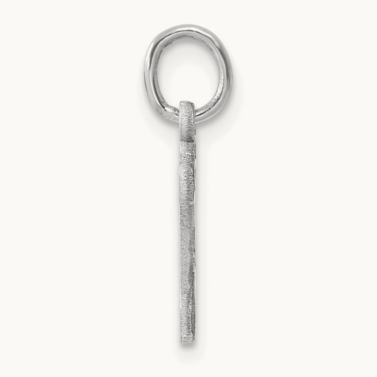 Diamond-cut Initial Charm — 14K White Gold, V