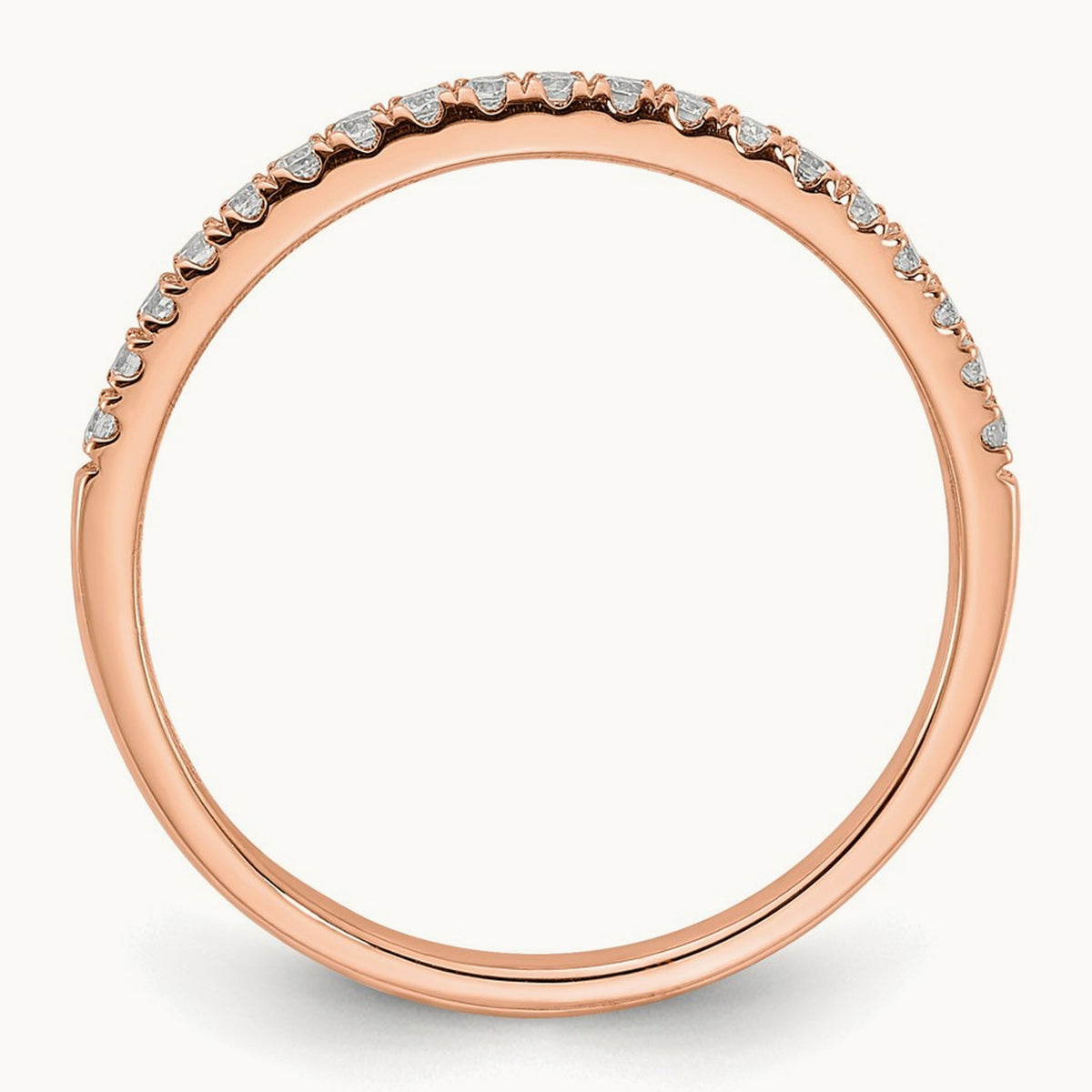 Diamond Wedding Band, 14K Rose Gold