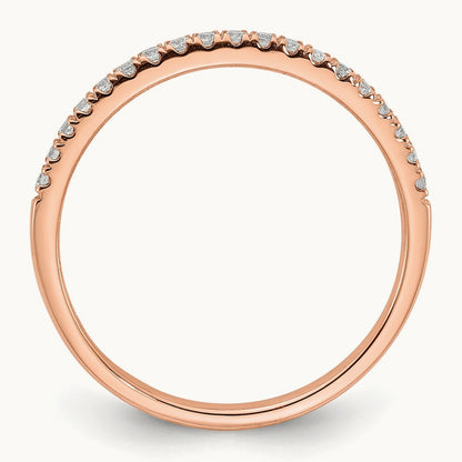 Diamond Wedding Band, 14K Rose Gold