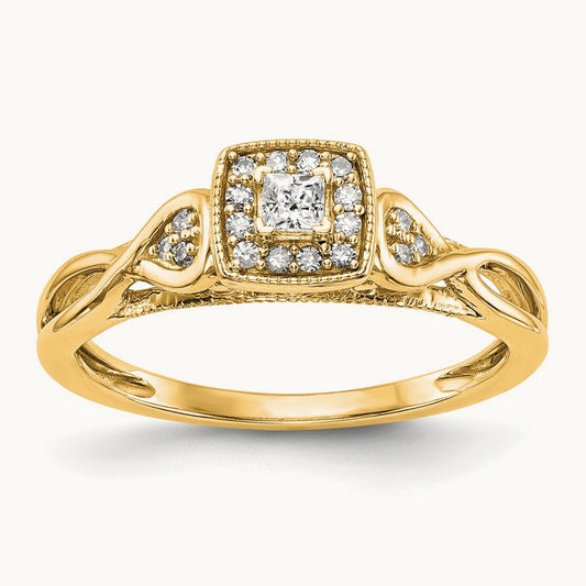 Petite Engagement Ring — 14K Yellow Gold, 7