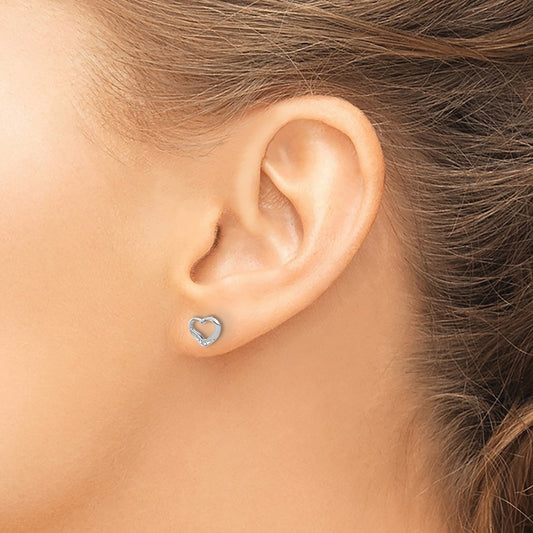 Diamond Heart Post Earrings — photo set