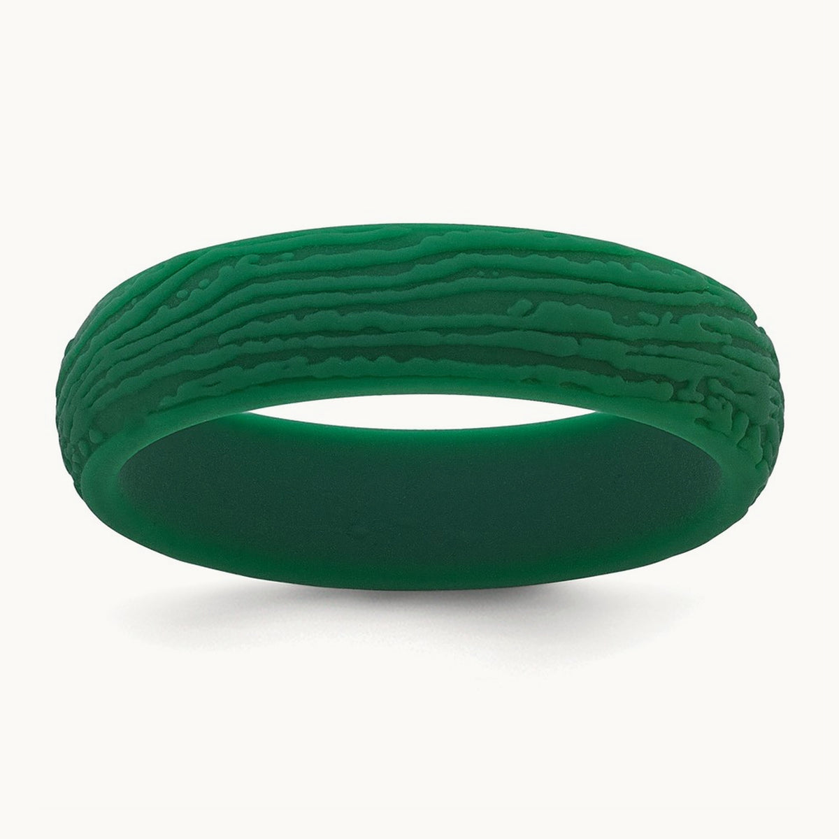 Silicone Hunter Green 5.70mm Wood Grain Pattern Band