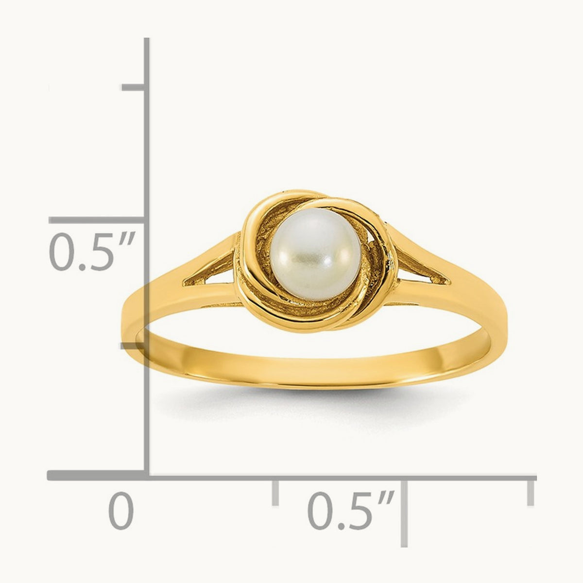 Polished 4- Button White Freshwater Cultured Pearl Ring, 5mm, 14K