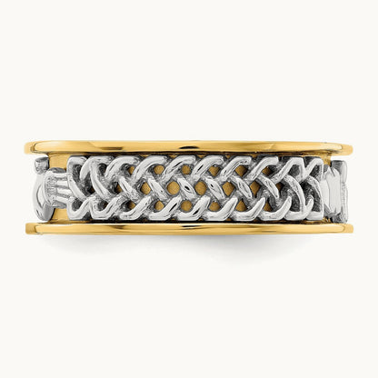 Claddagh Band, 14K Two Tone