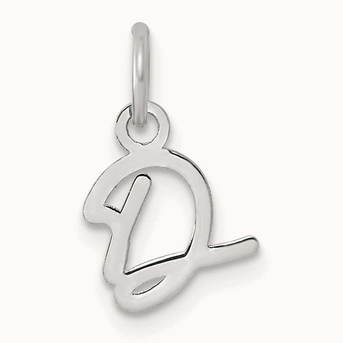 Uppercase Initial Charm — 14K White Gold, D