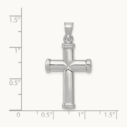Polished Cross Pendant, 14K White Gold