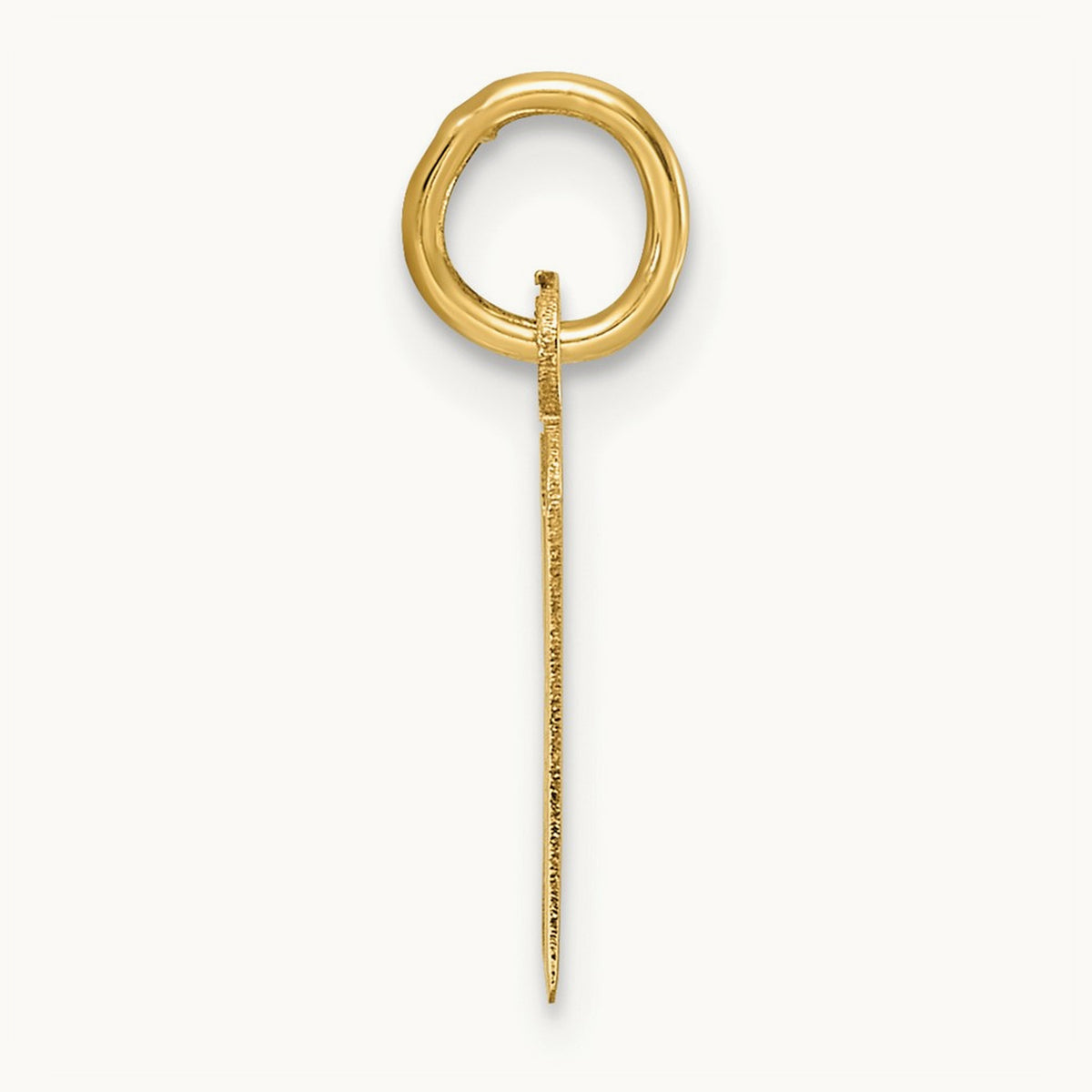 Small Slanted Block Initial Charm — 14K Yellow Gold, K