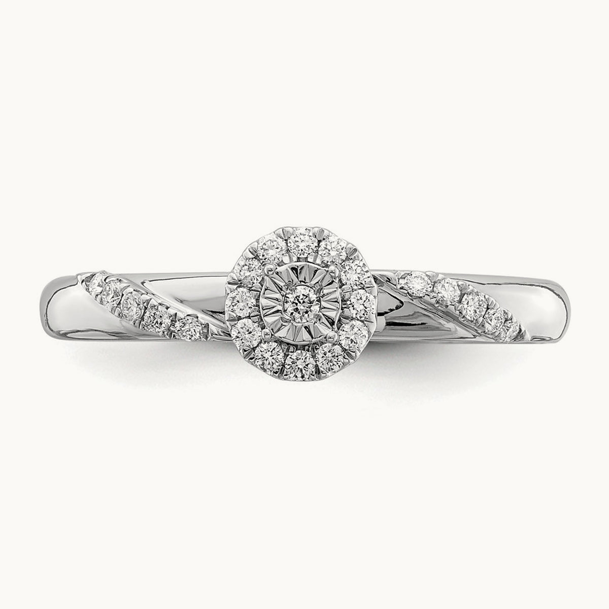 Complete Diamond Trio Engagement Ring, 14K White Gold