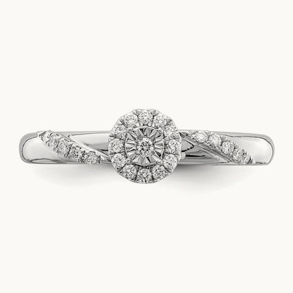 Complete Diamond Trio Engagement Ring, 14K White Gold