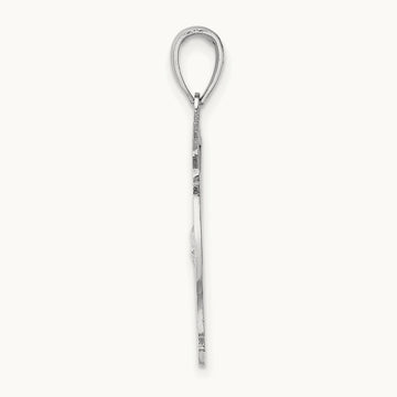 Fireman Shield Charm, 14K White Gold