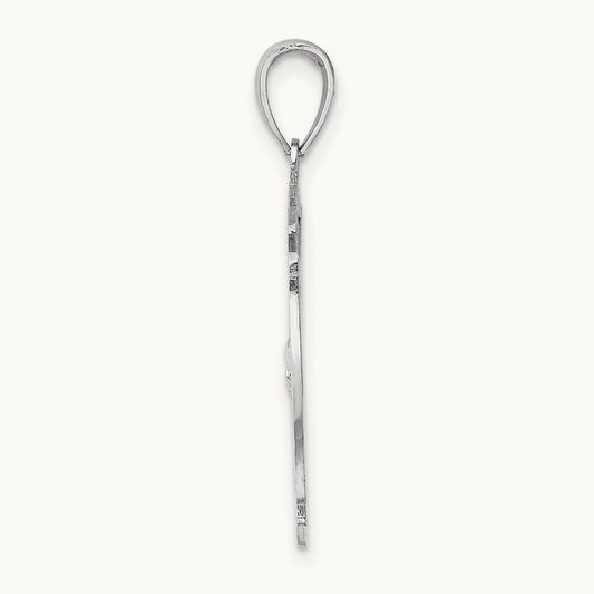 Fireman Shield Charm — 14K White Gold