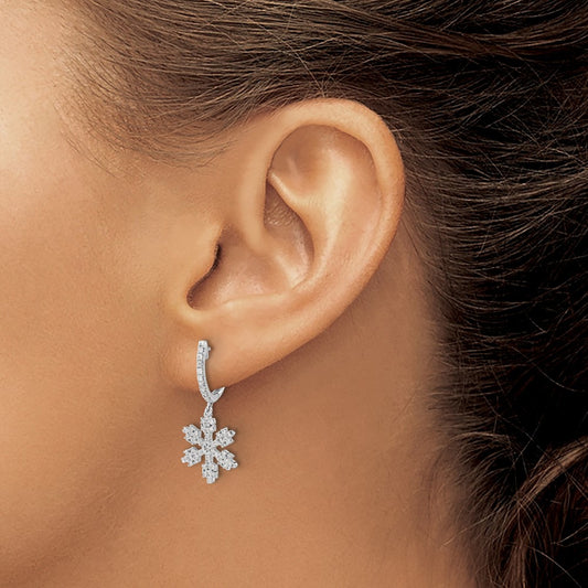 Diamond Snowflake Earrings — photo set