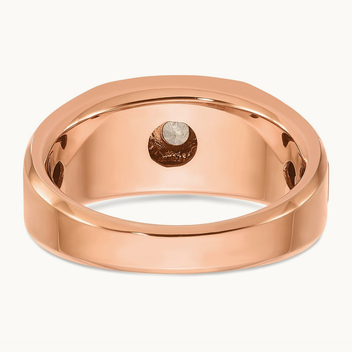 White/Rose IBGoodman Men's Black/White Diamond Complete Ring, 14K Two-tone
