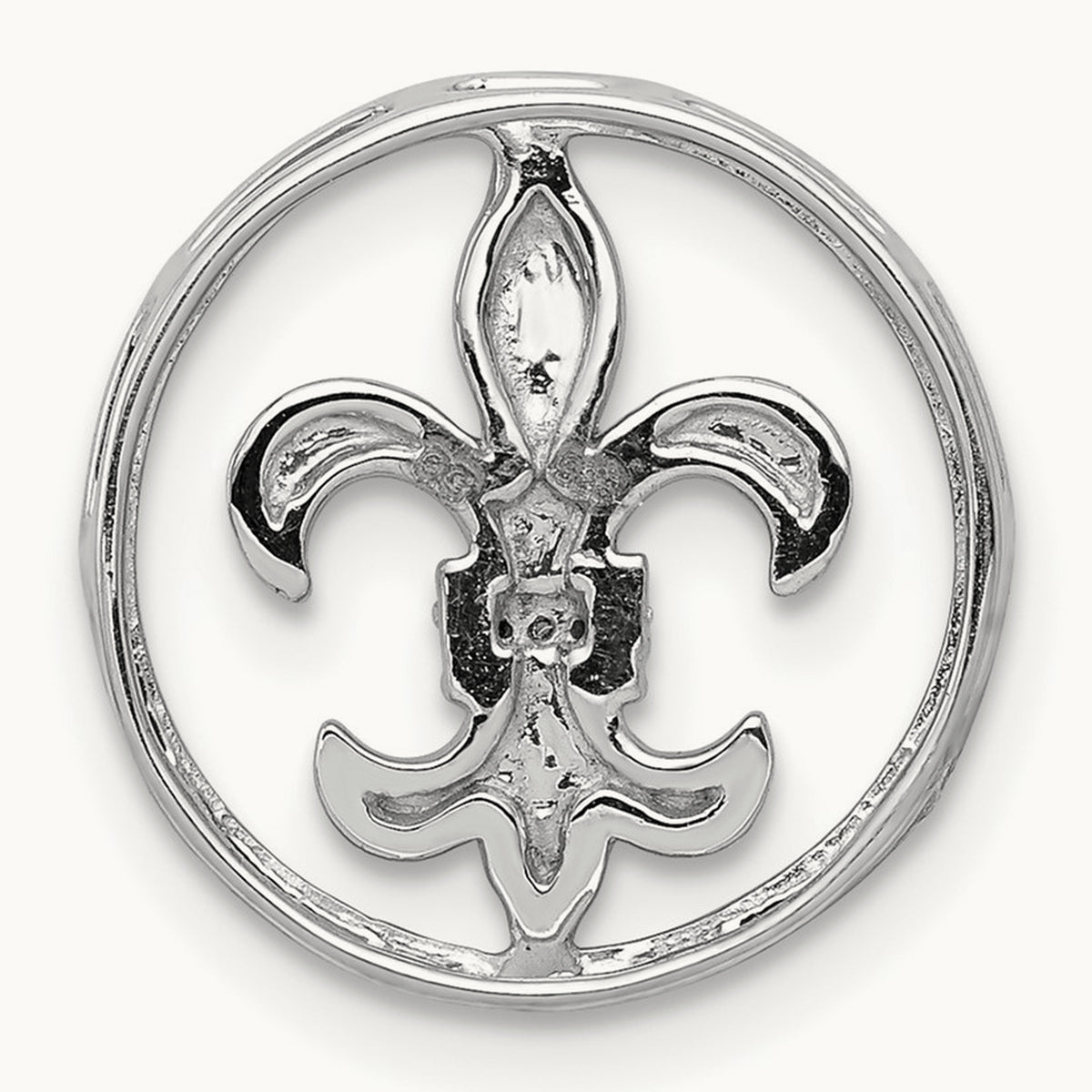 .01ct. Diamond Fleur De Lis Chain Slide, 14K White Gold