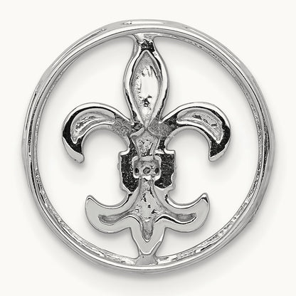 .01ct. Diamond Fleur De Lis Chain Slide, 14K White Gold