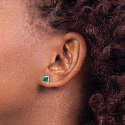 Diamond and Emerald Stud w/ Jacket Earrings — photo set