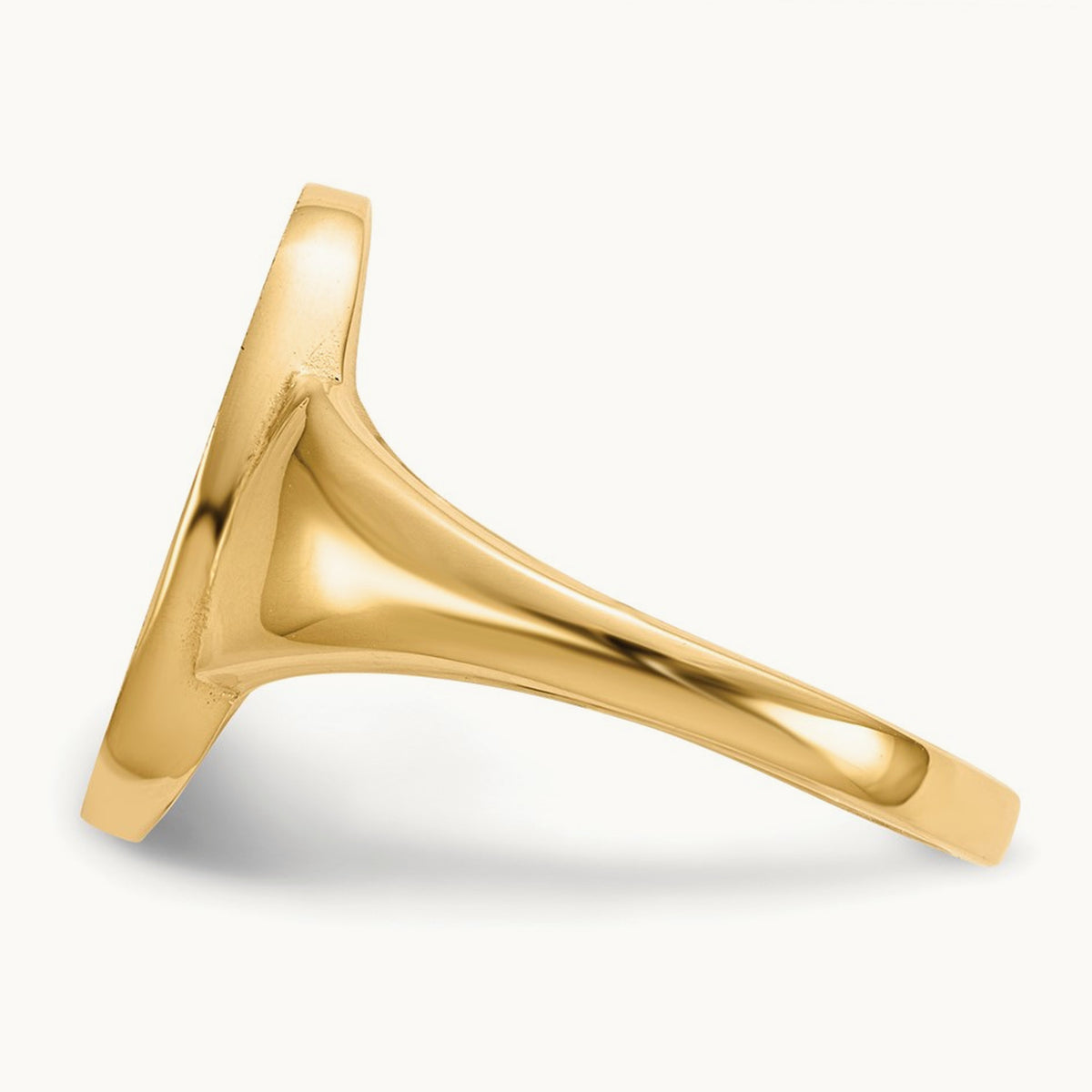 9.0x14. Closed Back Signet Ring, 5mm, 14K