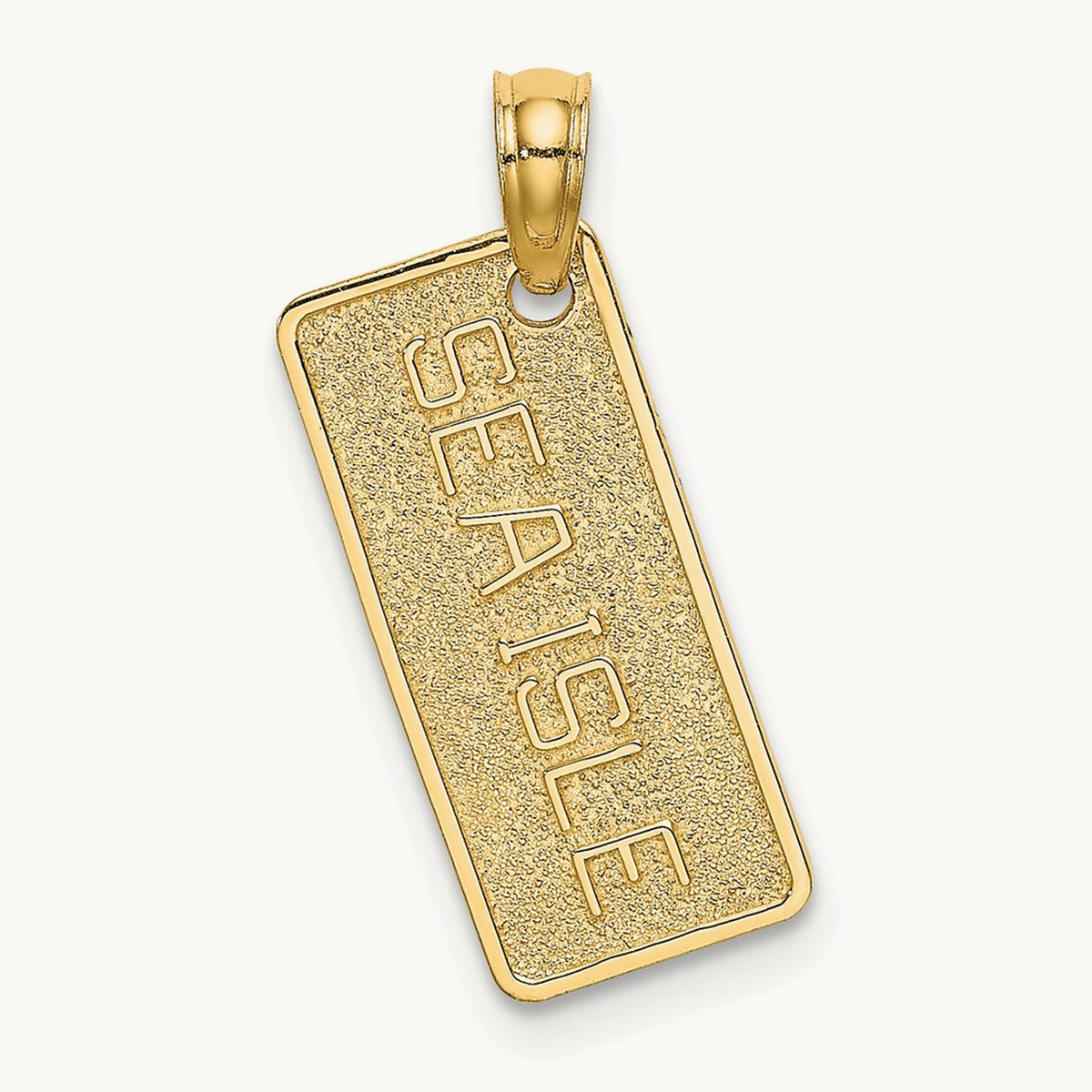 Textured SEA ISLE License Plate, 14K