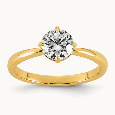 Round Center Solitaire Ring, 1-4 ct Lab-Grown Diamond