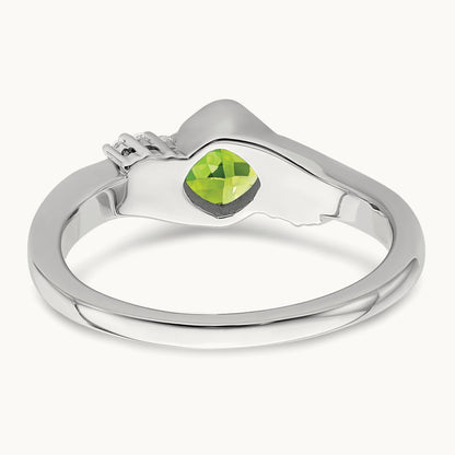 Peridot and Diamond Ring, 0.06 ct tw, 14K Gold — 14K White Gold