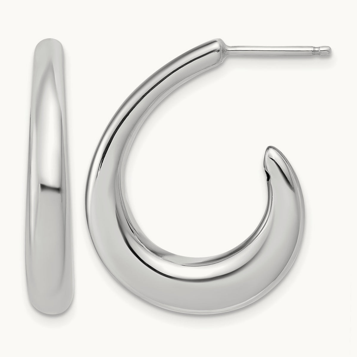 RH- Polished Post J-Hoop Earrings — Leslie's — photo set