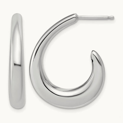 RH- Polished Post J-Hoop Earrings — Leslie's — photo set