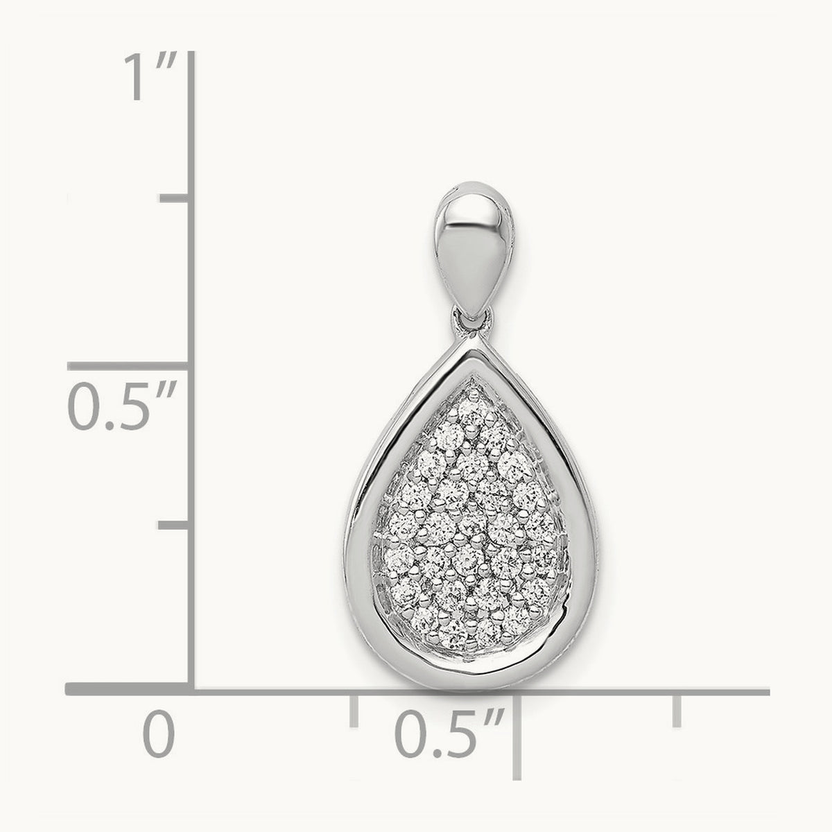 1/4ct. Diamond Fancy Teardrop Pendant, 14K White Gold