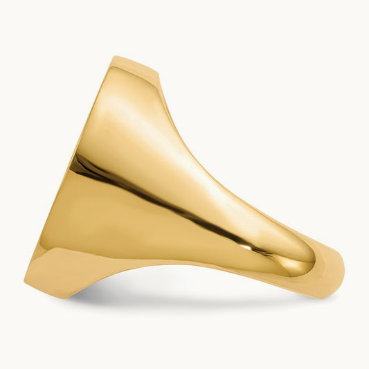 18.0x20. Closed Back Mens Signet Ring, 0mm, 14K