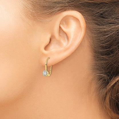 Drop Leverback Earrings, 0.75-1.50 ct tw Lab-Grown Diamond — 3/4 ct, 14K Yellow Gold